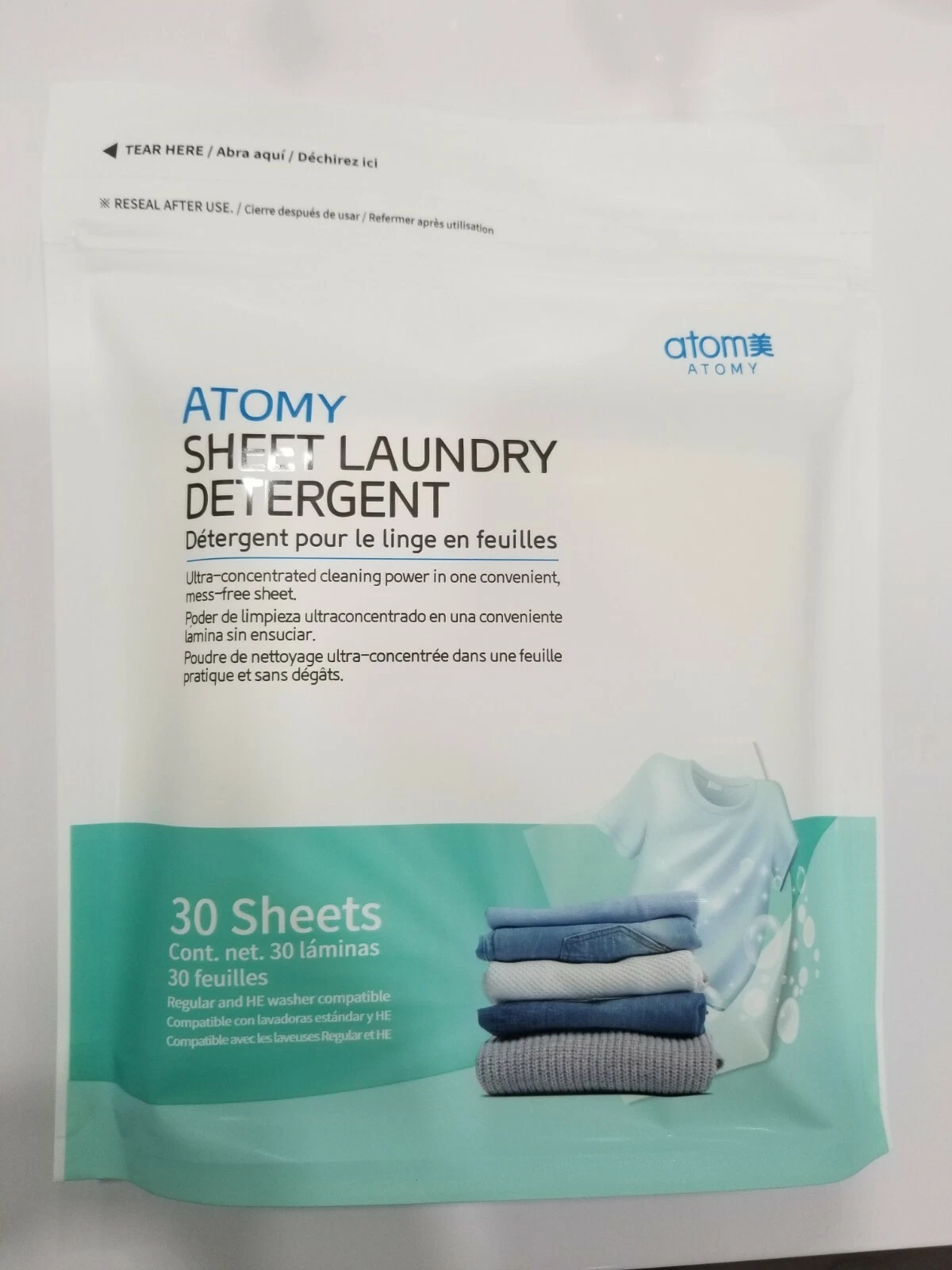 Atomy Sheet Laundry Detergent 30 folhas